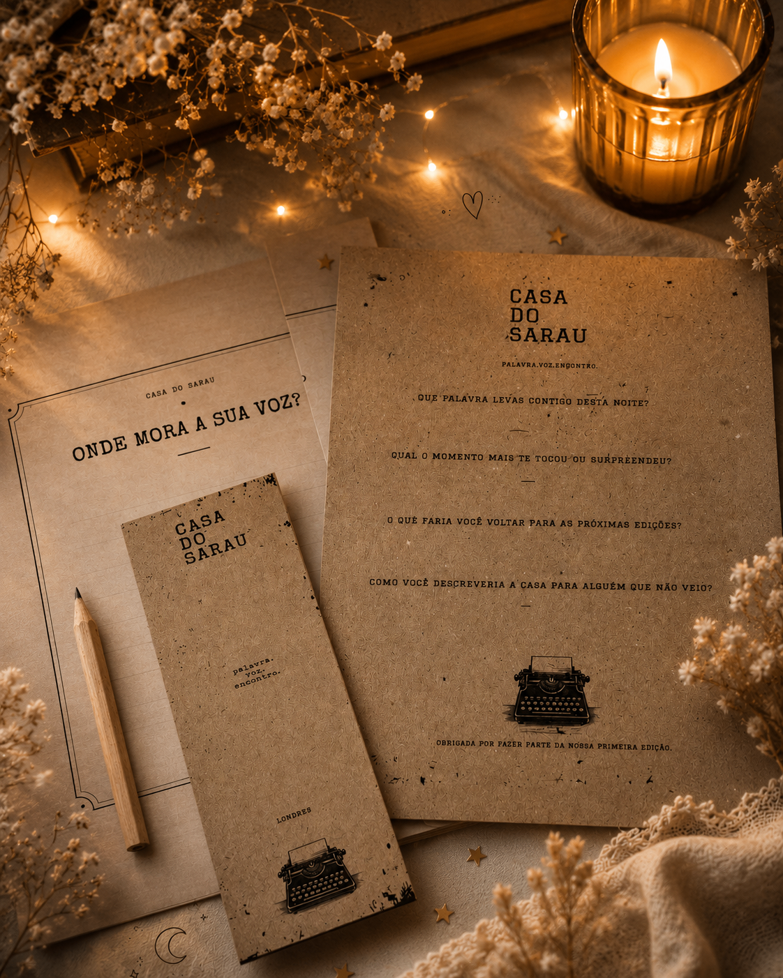 The house's stationery, laid out for the opening night.