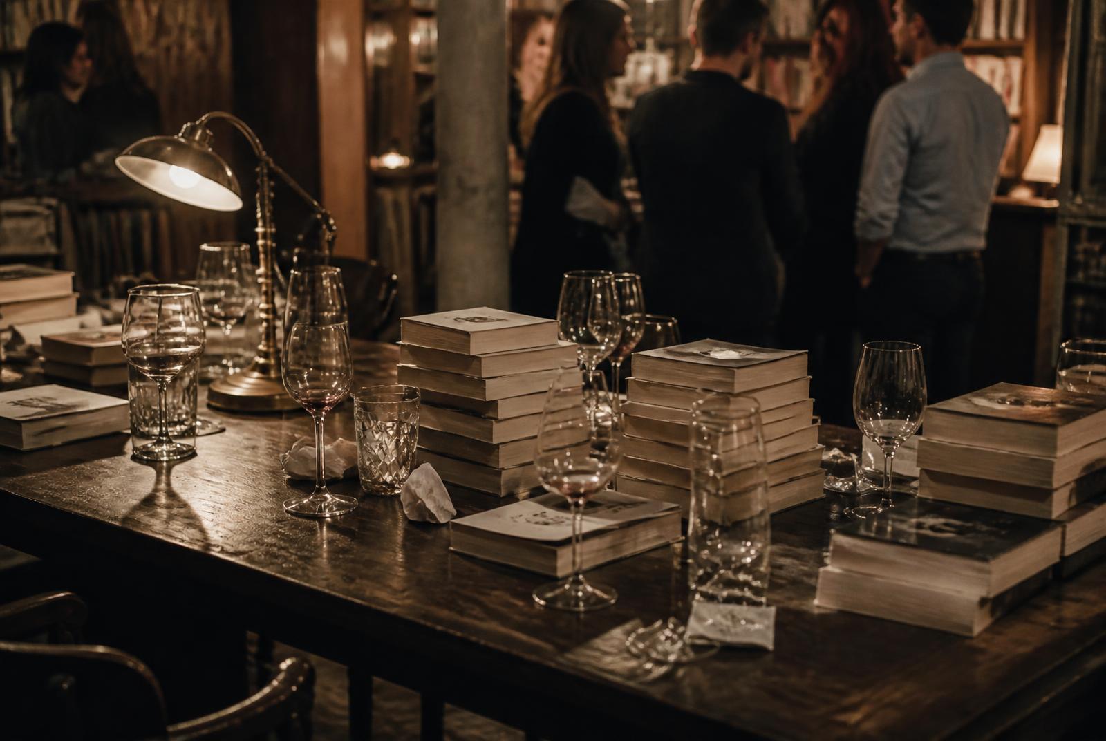 The long table at Casa do Sarau, set before the evening begins